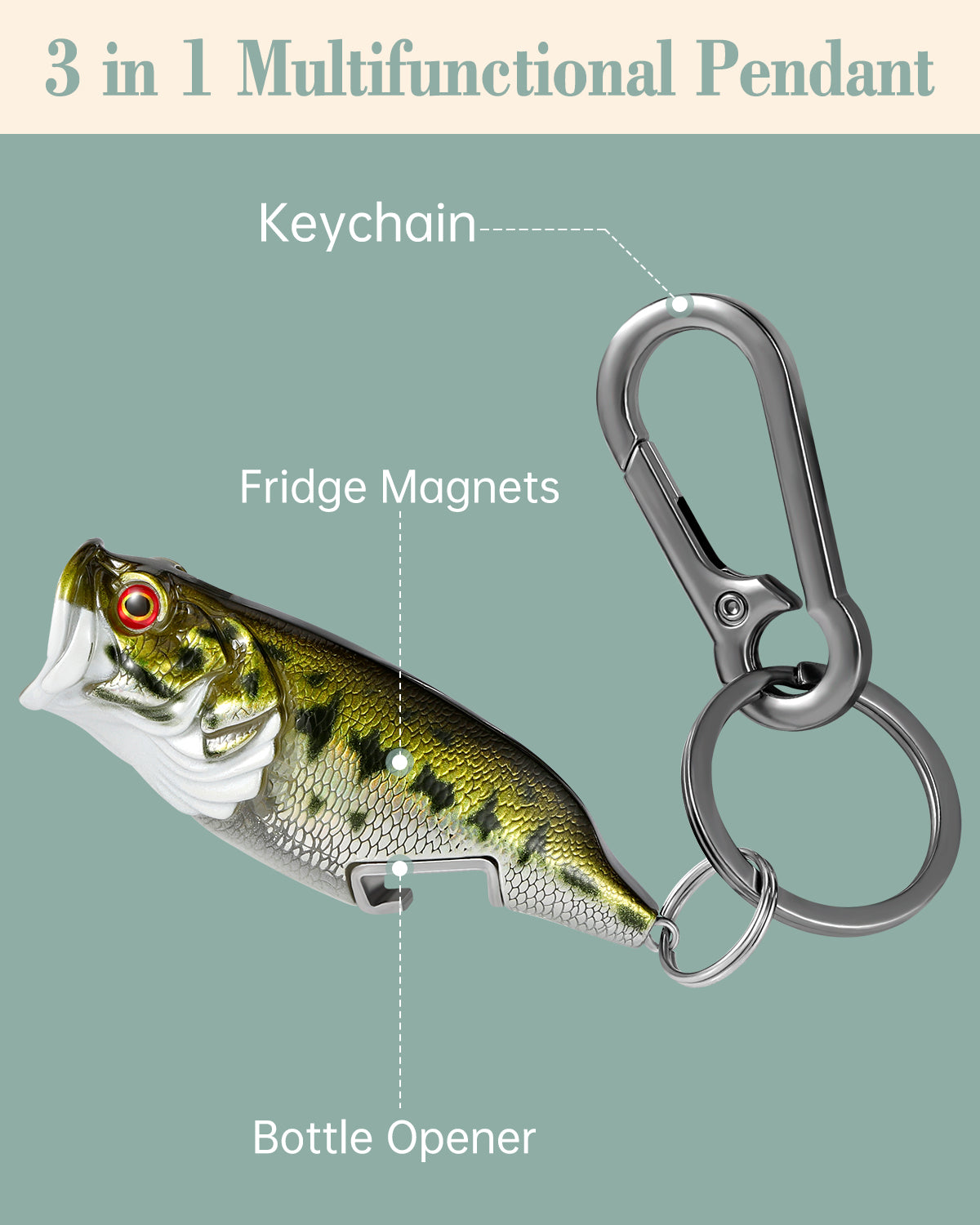 Bass Fishing Keychain